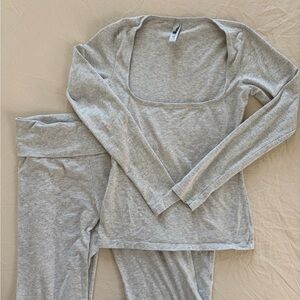 SKIMS Gray Pajama Set